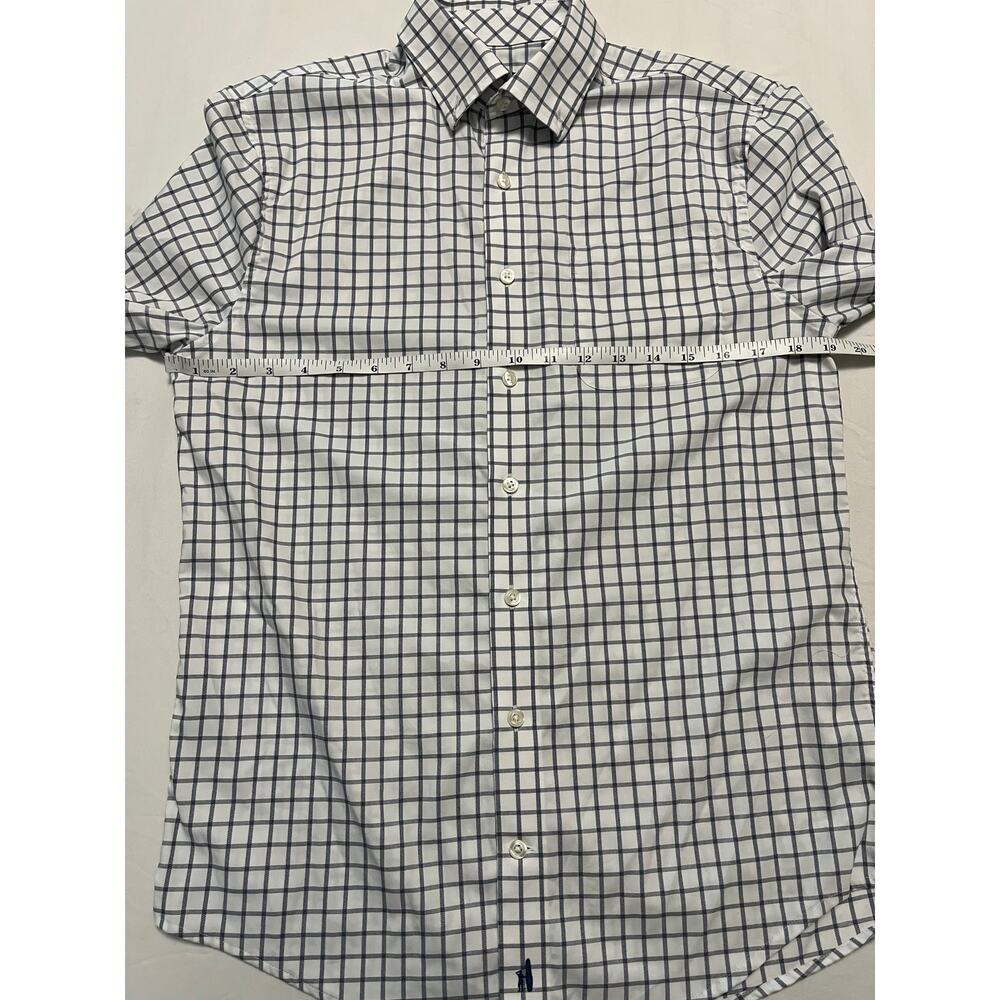 Johnnie-O Prep-Formance Button Down Shirt Small White Blue Check Stretch - Picture 6 of 7